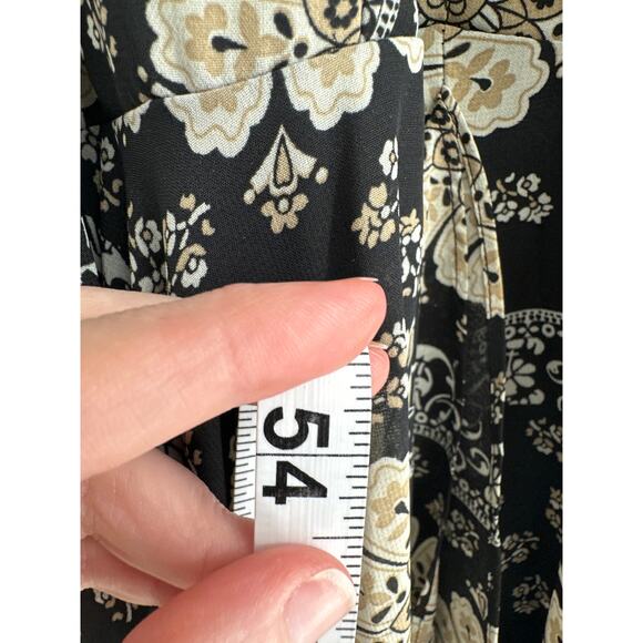 90s Vintage Dress Womens 8 Black Maxi Floral Halter Flowy Boho Y2K Handkerchief - Picture 6 of 7